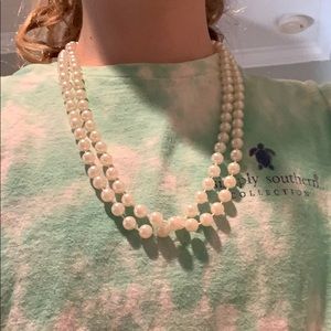 Faux pearl necklace